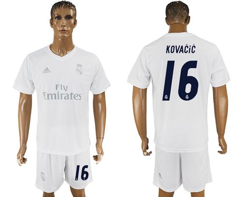 Real Madrid #16 Kovacic Marine Environmental Protection Home Soccer Club Jersey